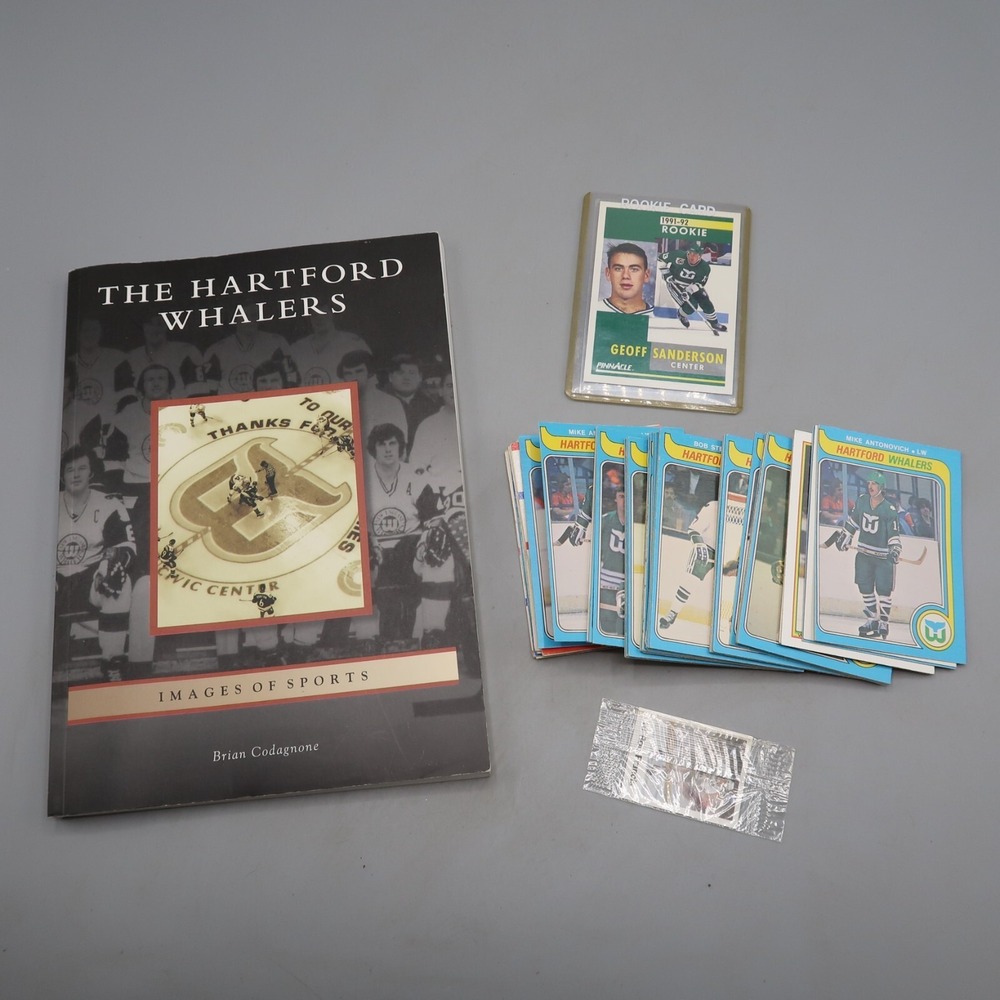 Hartford Whalers Hockey Cards lot and Images of Sports Book Lot